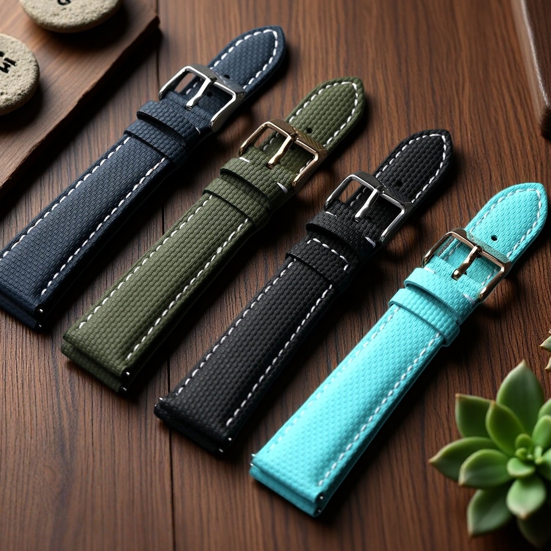 Luxury Watch Class - 20 21 22mm Sailcloth FKM Rubber