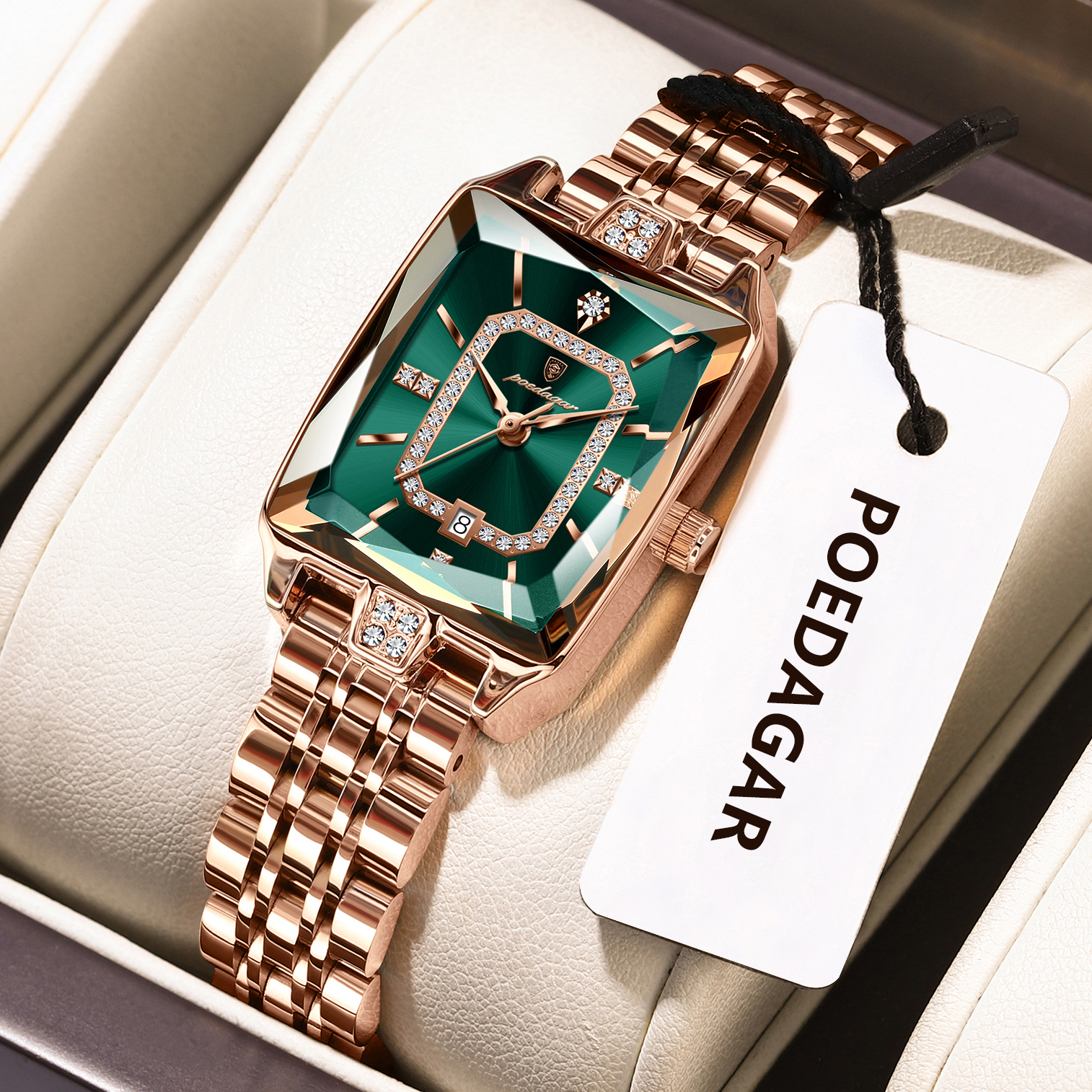 Ladies Luxury Watch - POEDAGAR Luxury Woman Watch Waterproof Date