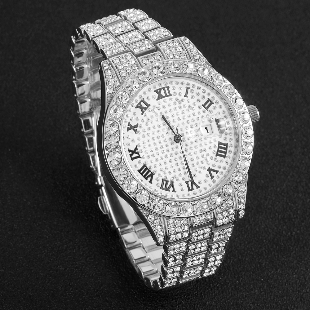 1 Hip-hop Full Diamond Silver  - Luxury Watch Wallpaper ulasan dan harga