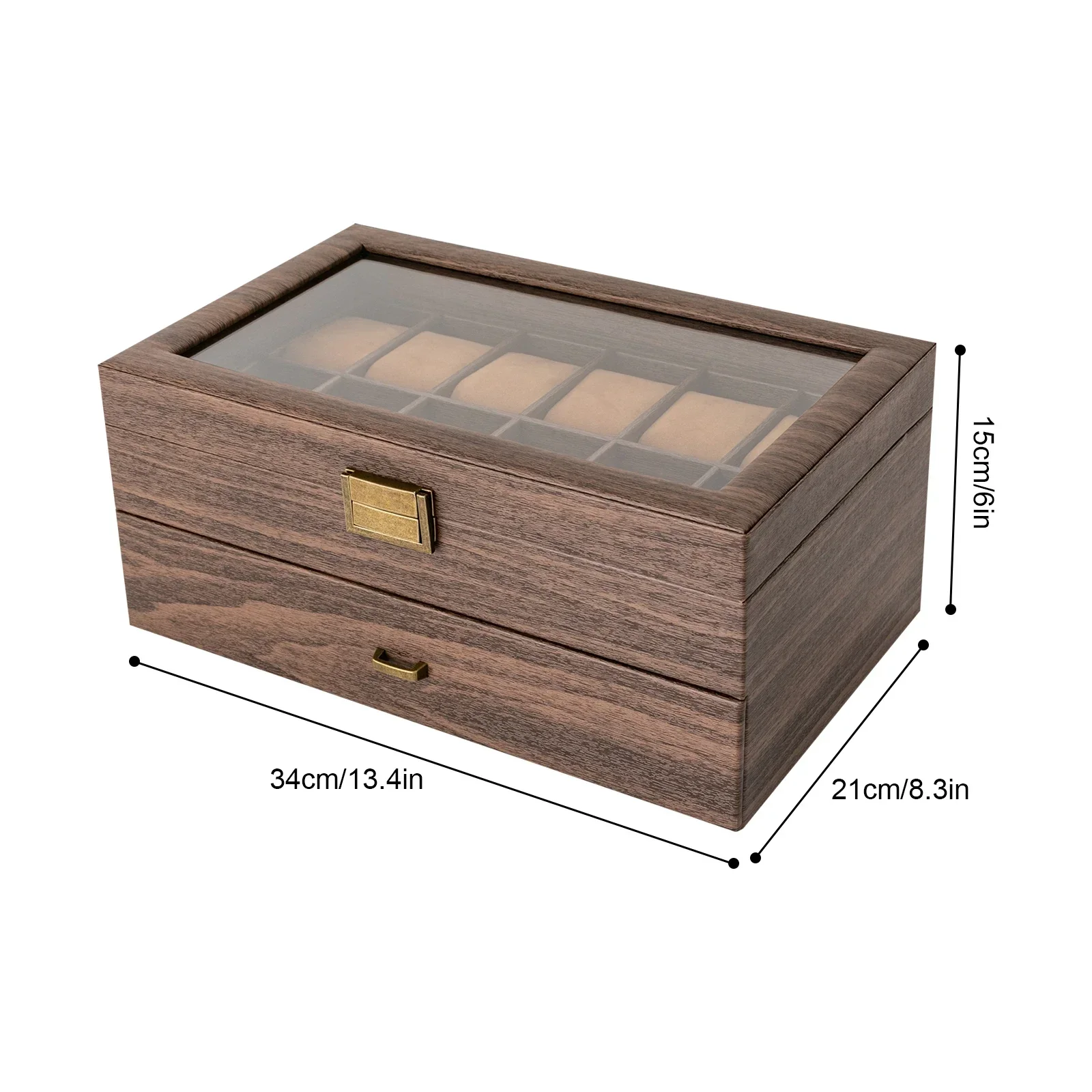 Luxury 2-Tier Wooden Watch Dis - Luxury Watch Tier ulasan dan harga