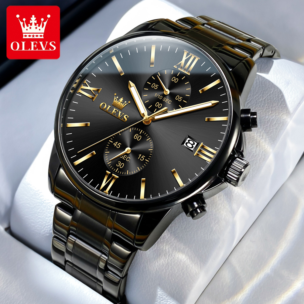 OLEVS 2886 Classic Black Quart - Luxury Watch Affordable ulasan dan harga