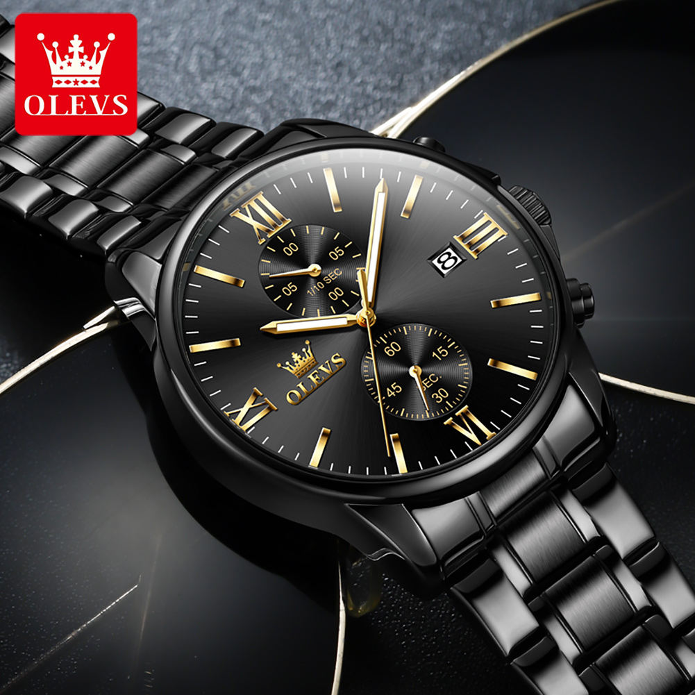 OLEVS 2886 Classic Black Quart - Luxury Watch Affordable ulasan dan harga