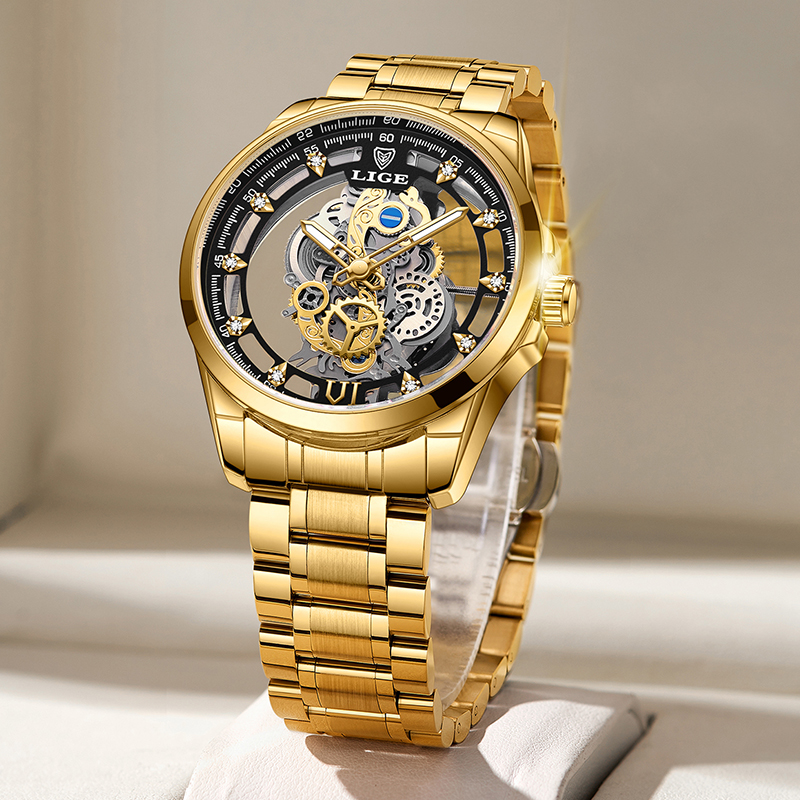 2026 LIGE Men Watch Skeleton A - Luxury Watch Affordable ulasan dan harga