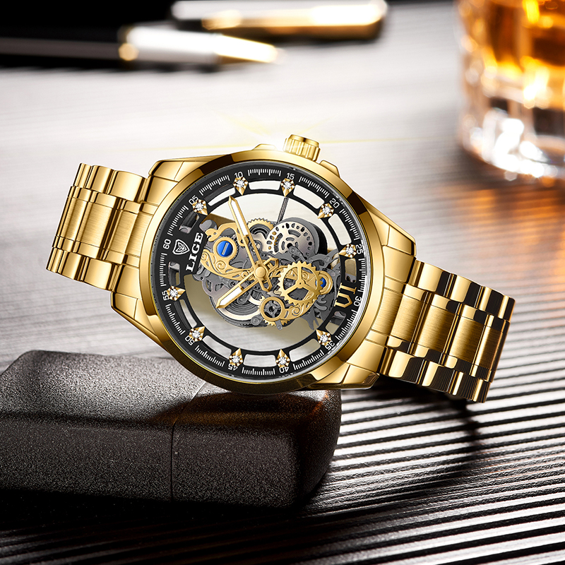 2026 LIGE Men Watch Skeleton A - Luxury Watch Affordable ulasan dan harga